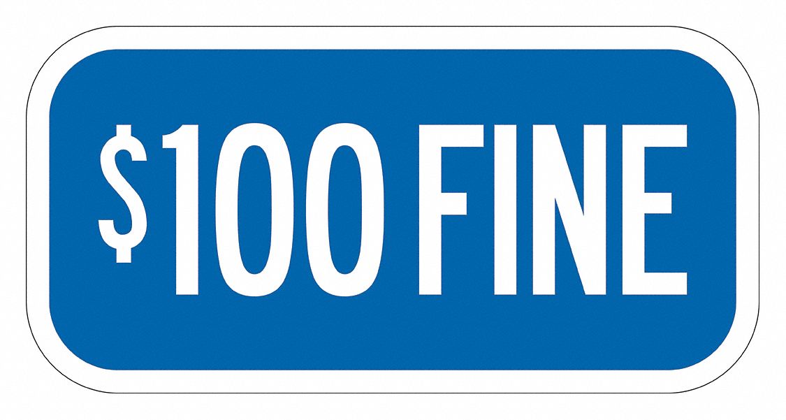 Fine Supplemental Parking Sign 6 x 12 