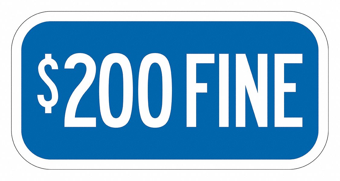 Fine Supplemental Parking Sign 6 x 12 