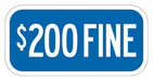 Fine Supplemental Parking Sign 6 x 12 