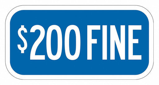 Fine Supplemental Parking Sign 6 x 12 