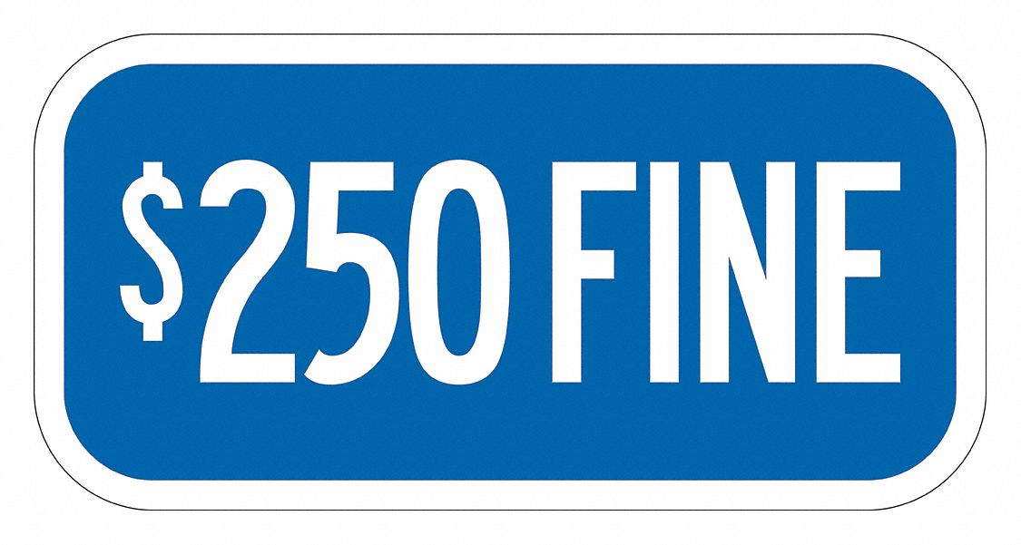 Fine Supplemental Parking Sign 6 x 12 
