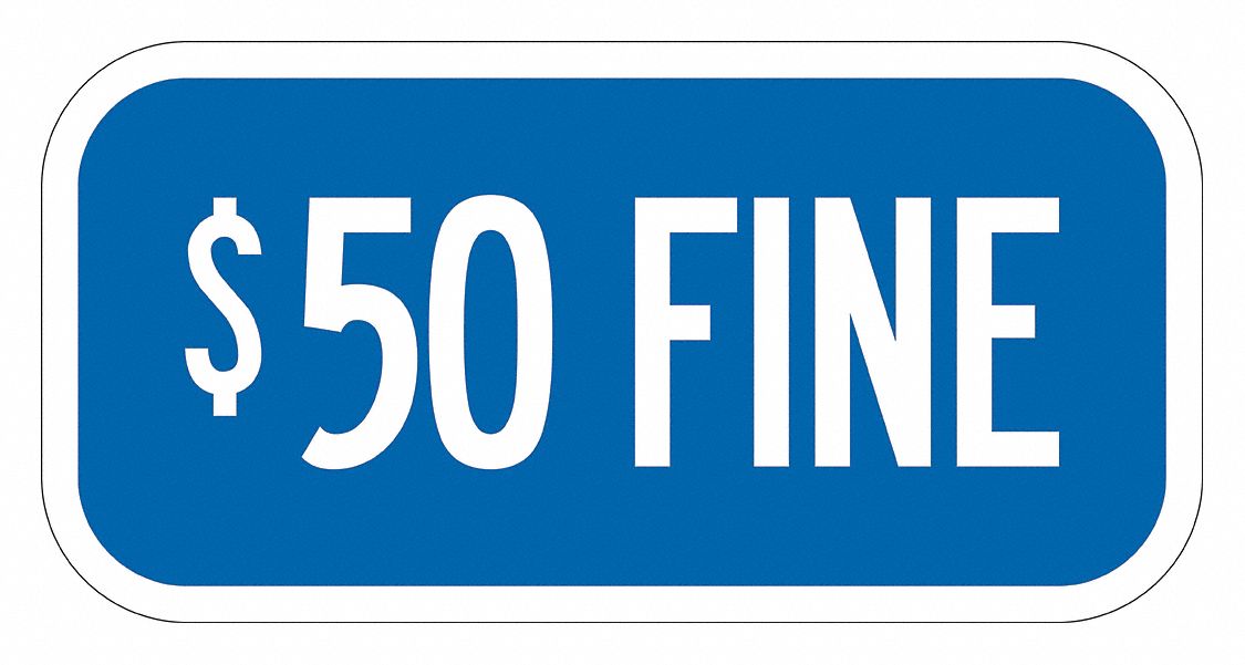 Fine Supplemental Parking Sign 6 x 12 