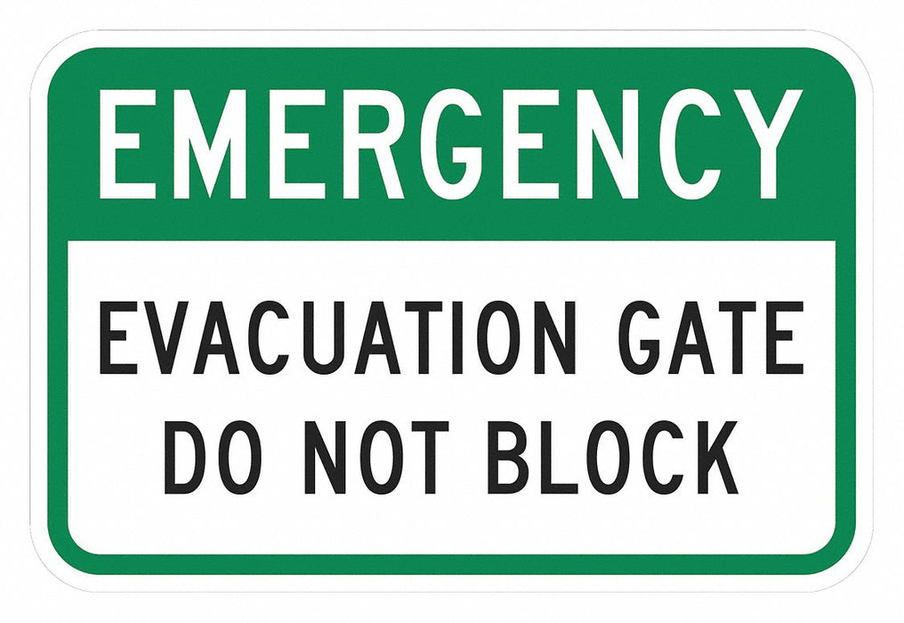 Rflctv Emergency Exit Sign 12x18in Alum