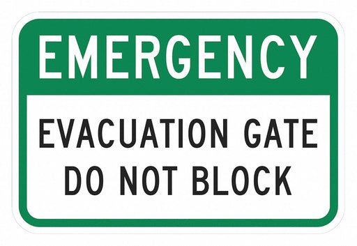 Rflctv Emergency Exit Sign 12x18in Alum