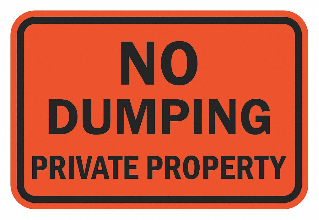 Reflective No Dumping Sign 12x18in Alum