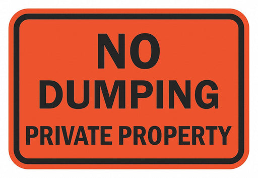 Reflective No Dumping Sign 12x18in Alum