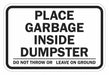 Reflective Dumpster Sign 12x18in Alumin