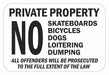 Rflctv No Skateboards Sign 12x18in Alum