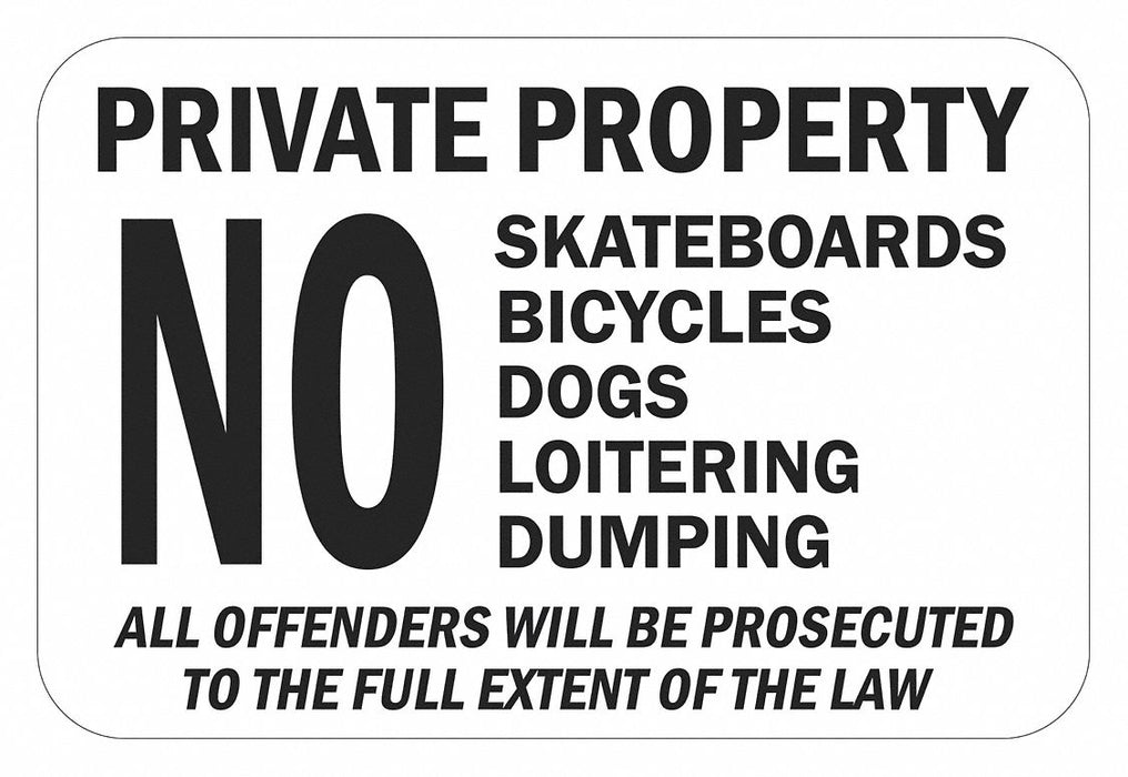 Rflctv No Skateboards Sign 12x18in Alum