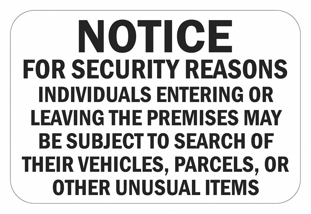 Rflctv Surveillance Notice Sign 12x18in