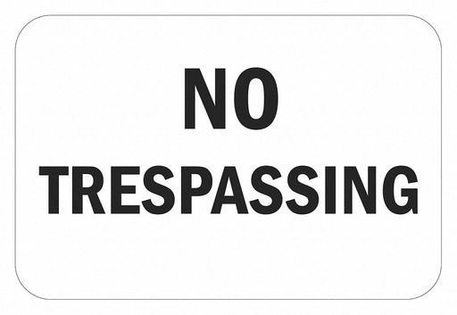Rflctv No Trespassing Sign 12x18in Alum