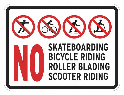 Rflctv No Skateboards Sign 12x18in Alum