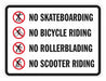 Rflctv No Skateboards Sign 12x18in Alum