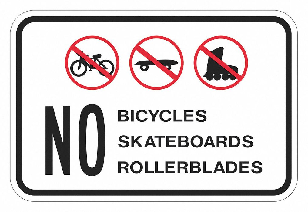 Rflctv No Skateboards Sign 12x18in Alum