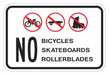 Rflctv No Skateboards Sign 12x18in Alum
