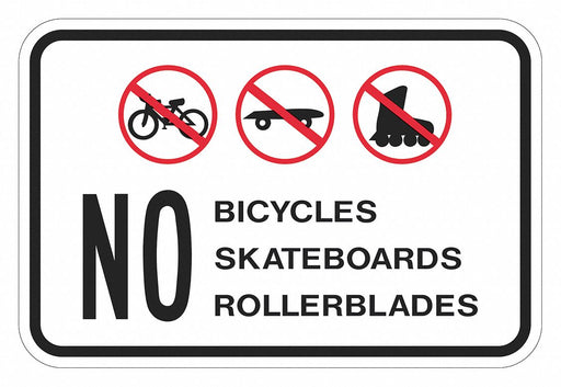Rflctv No Skateboards Sign 12x18in Alum