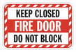Reflective Fire Door Sign 12x18in Alumin