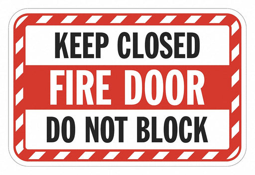 Reflective Fire Door Sign 12x18in Alumin