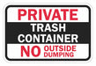Rflctv No Dumping Private Sign 12x18in