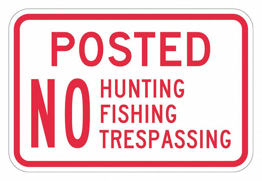 Rflctv No Trespassing Sign 12x18in Alum