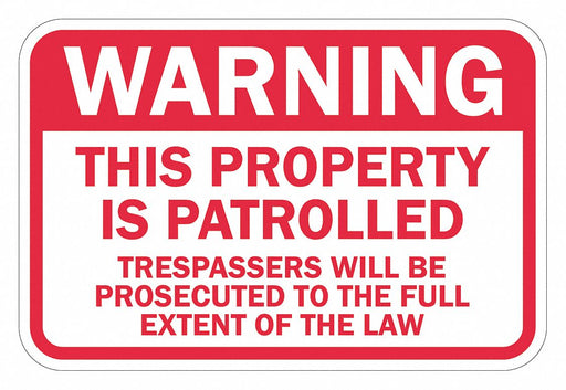 Rflctv No Trespassing Warn Sign 12x18in