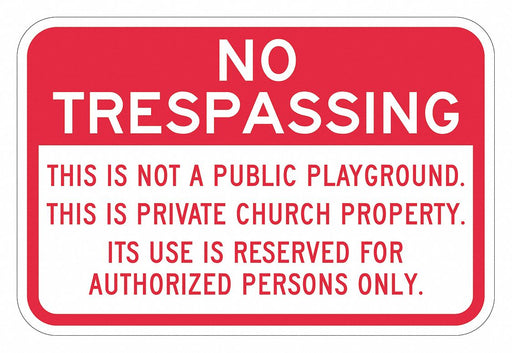 Rflctv No Trespassing Sign 12x18in Alum