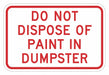Reflective Dumpster Sign 12x18in Alumin