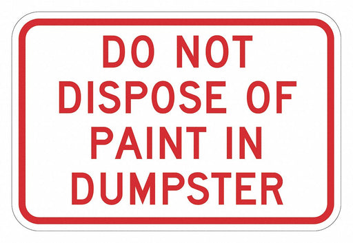 Reflective Dumpster Sign 12x18in Alumin