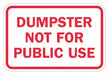 Reflective Dumpster Sign 12x18in Alumin