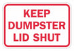 Reflective Dumpster Sign 12x18in Alumin