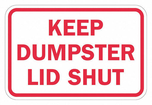 Reflective Dumpster Sign 12x18in Alumin