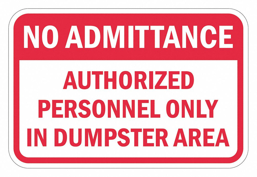 Rflctv No Admittance Sign 12x18in Alum