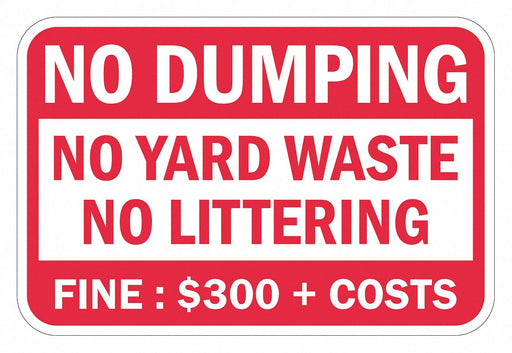 Reflective No Dumping Sign 12x18in Alum