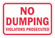 Reflective No Dumping Sign 12x18in Alum