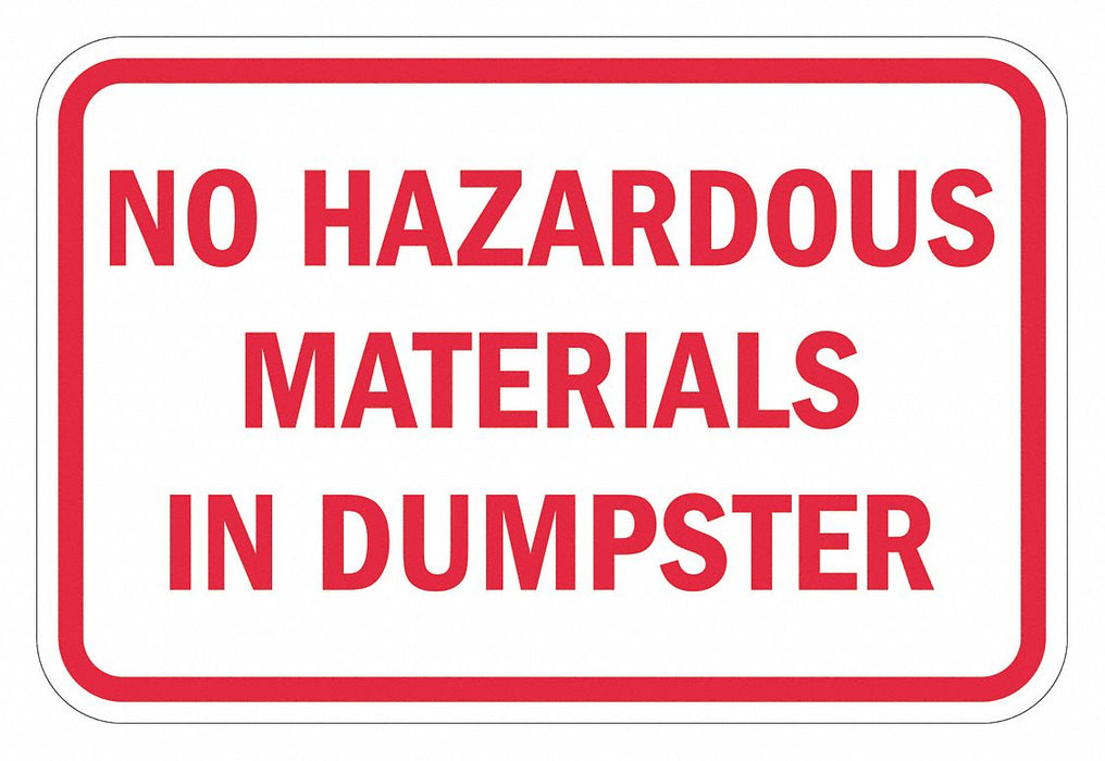 Rflctv Hazardous Materials Sign 12x18in