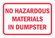 Rflctv Hazardous Materials Sign 12x18in