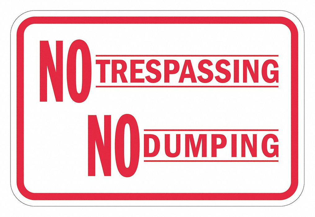 Rflctv No Trespassing Sign 12x18in Alum
