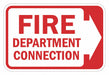 Rflctv Fire Connection Sign 12x18in Alum