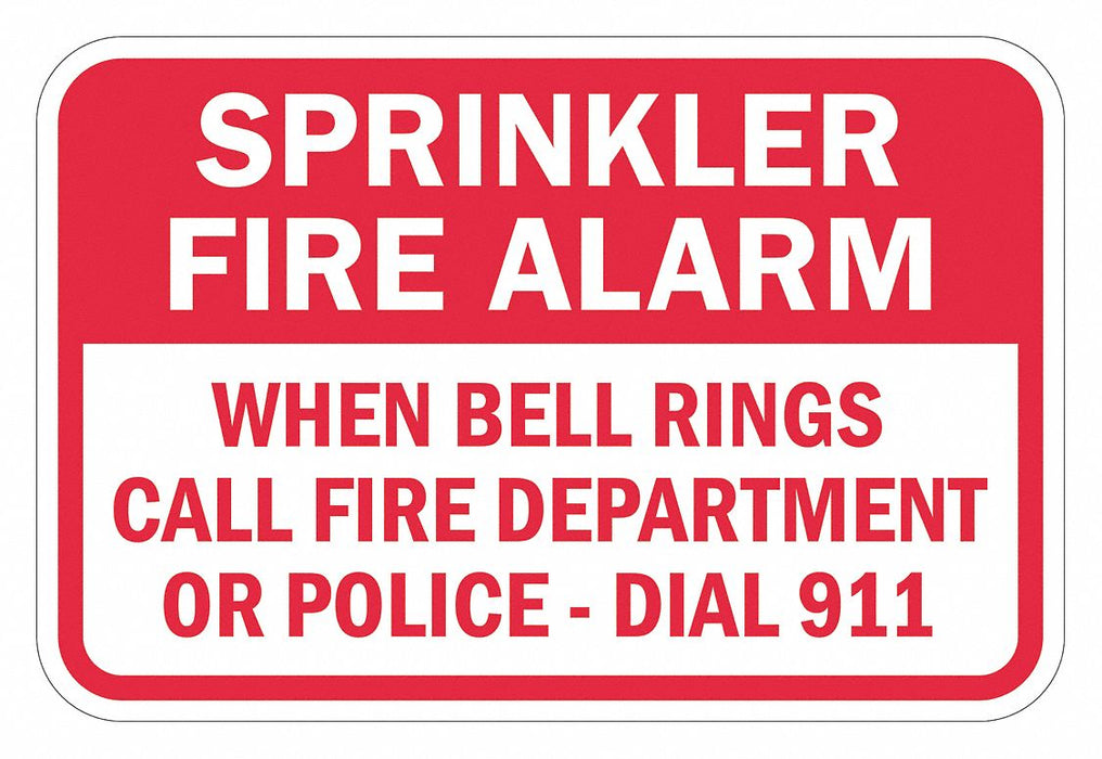 Rflctv Fire Alarm Sprinkler Sign 12x18in