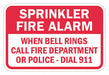 Rflctv Fire Alarm Sprinkler Sign 12x18in