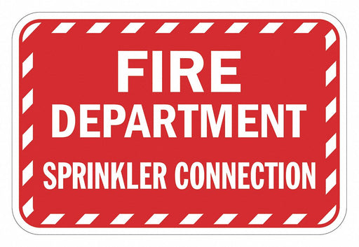 Rflctv Fire Connection Sign 12x18in Alum