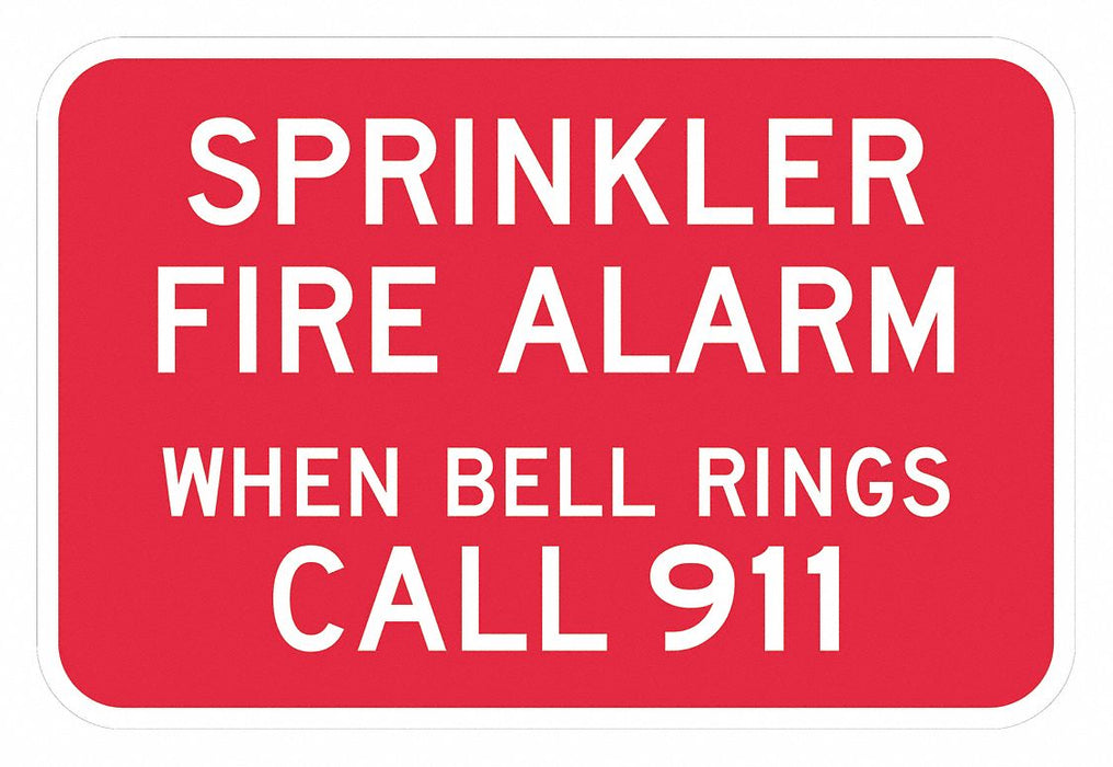 Reflective Fire Alarm Sign 12x18in Alum