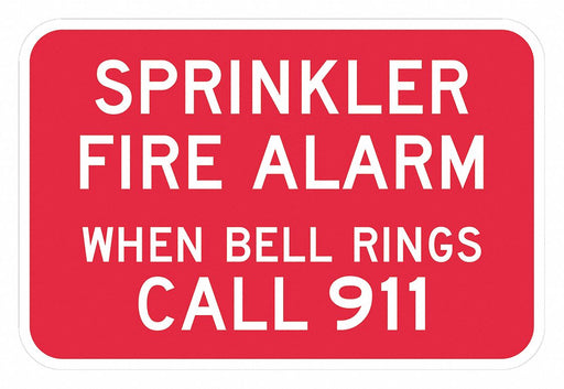 Reflective Fire Alarm Sign 12x18in Alum