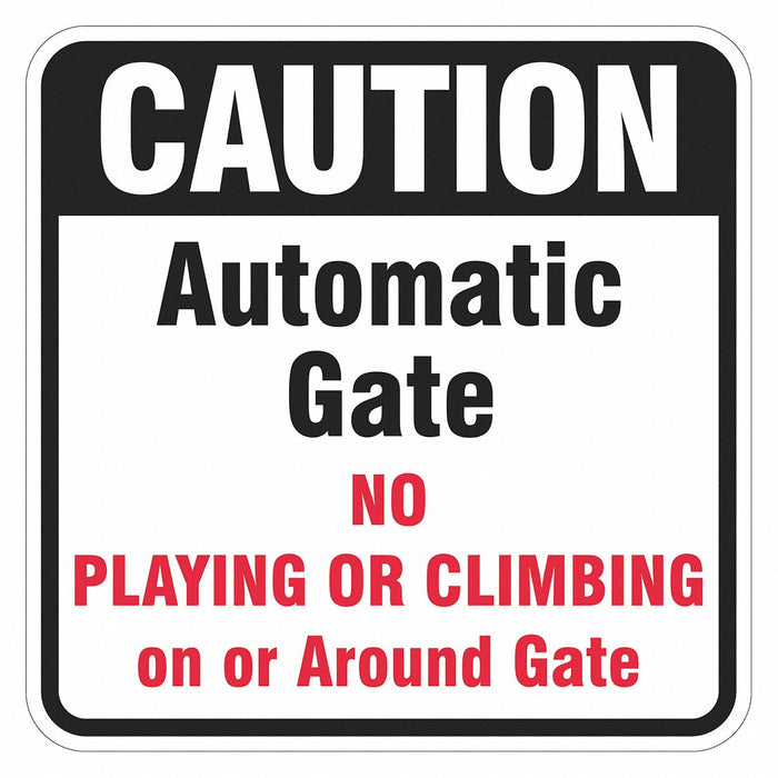 Rflctv Gate Caution Sign 18x18in Alum