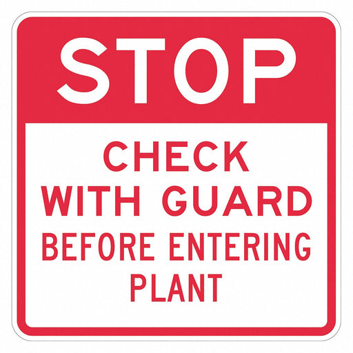 Rflctv Visitors Stop Sign 18x18in Alum