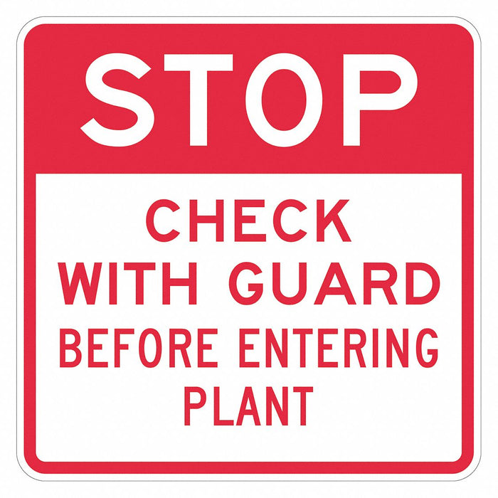 Rflctv Visitors Stop Sign 18x18in Alum