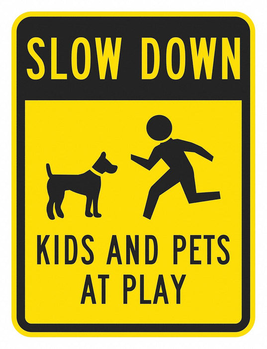 Traffic Sign 24 in x 18 in Yellow