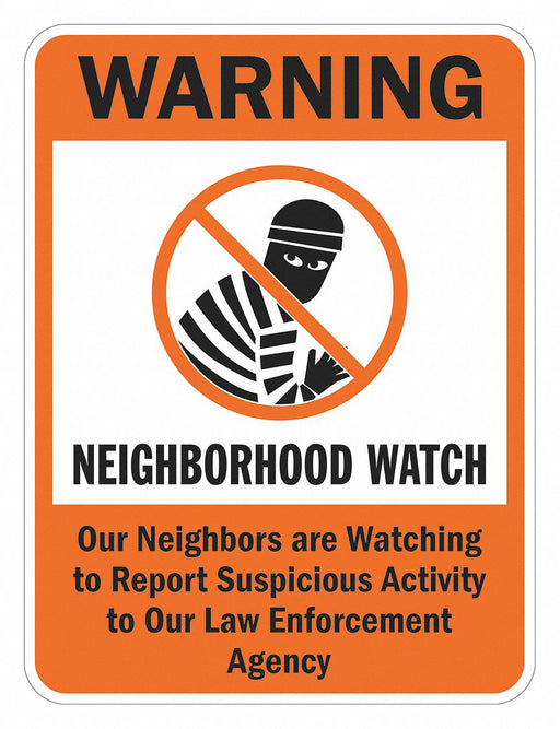 Rflctv Crime Watch Warning Sign 24x18in