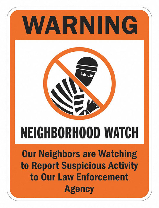 Rflctv Crime Watch Warning Sign 24x18in