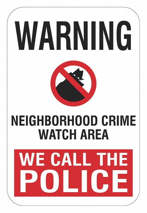 Rflctv Crime Watch Warning Sign 24x18in